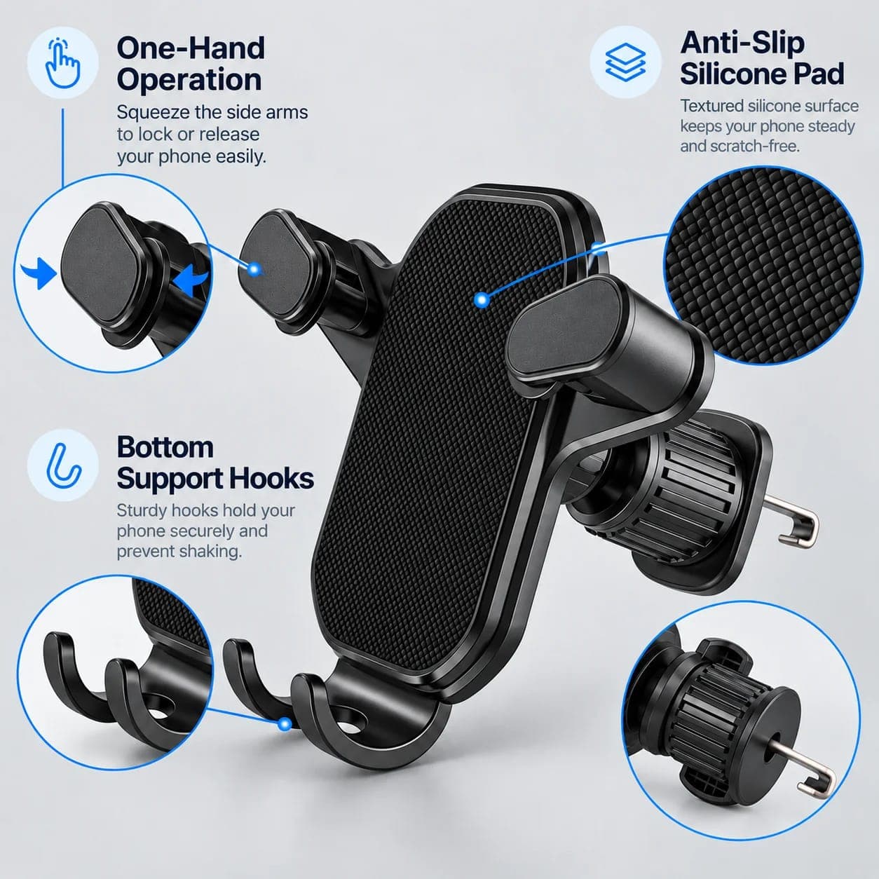 Universal Car Air Vent Phone Holder – 360° Metal Clip Mount 4