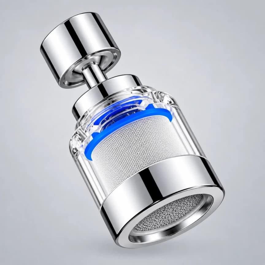 360° Swivel Faucet Water Filter Aerator – 316L Stainless Steel 2