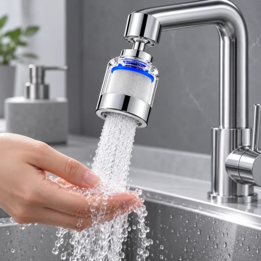 360° Swivel Faucet Water Filter Aerator – 316L Stainless Steel 5