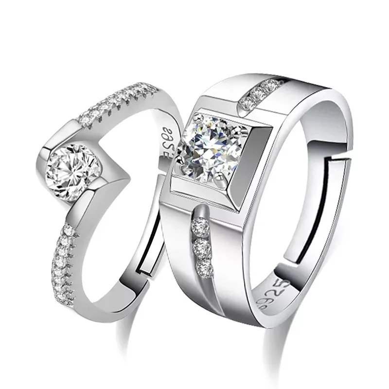 Classy Diamond Couple Rings