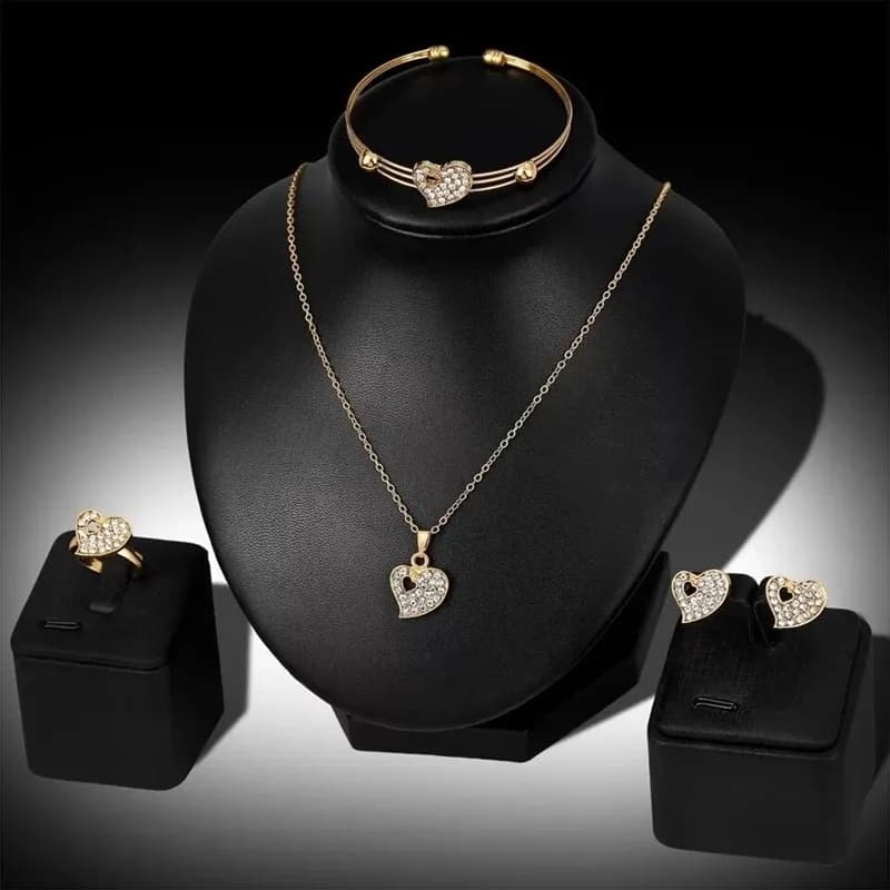 Crystal Hollow Heart Set