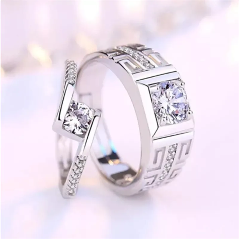 Diamond Square Couple Rings