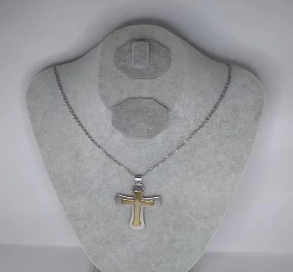 Double Cross Jesus Necklace