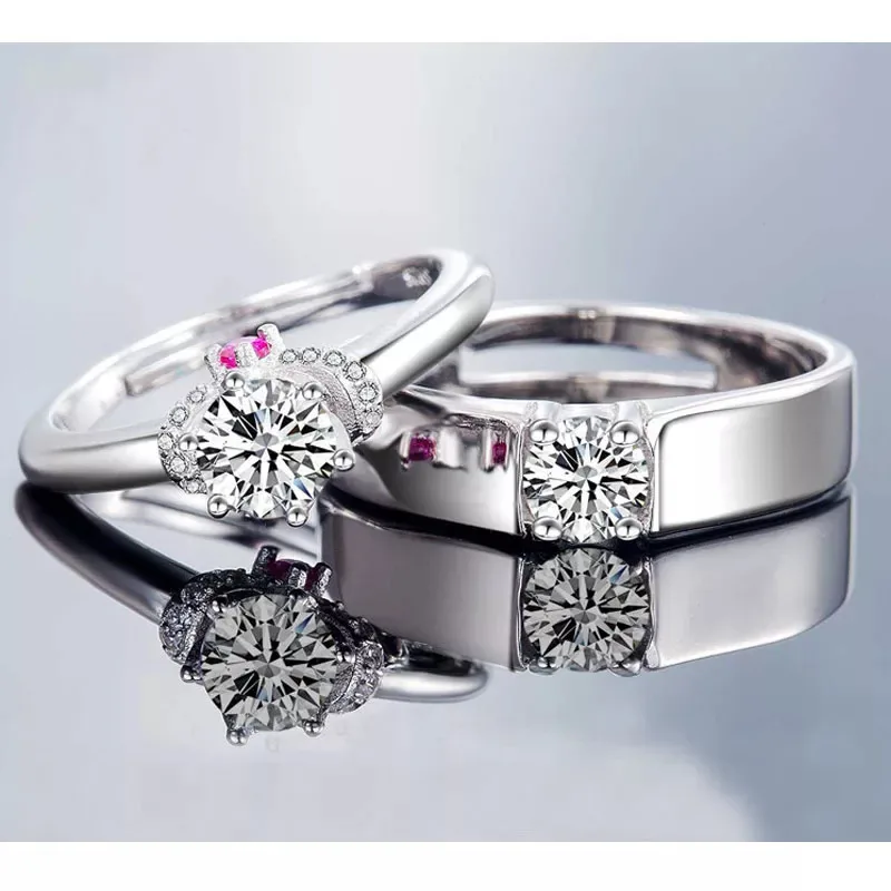 Elegant Flower Couple Rings