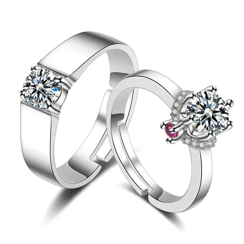 Elegant Flower Couple Rings