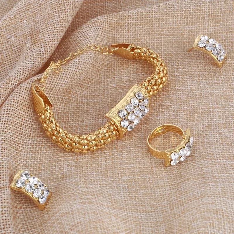 Hot Crystal Vintage Bridal Set