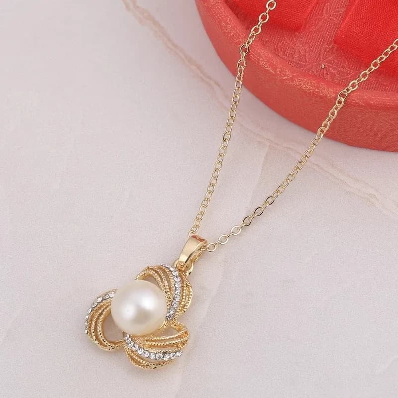 Flower Crystal Pearl Set