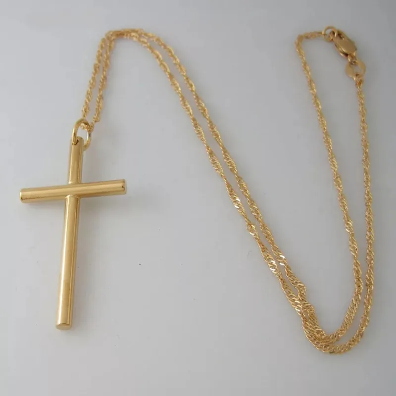 Long Simple Cross Necklace