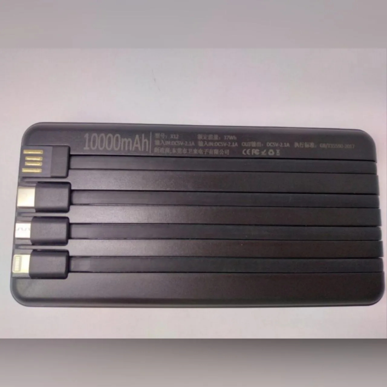 Power Bank 3 in 1 Premium Quality 10000Mah Black With Wireless Charging