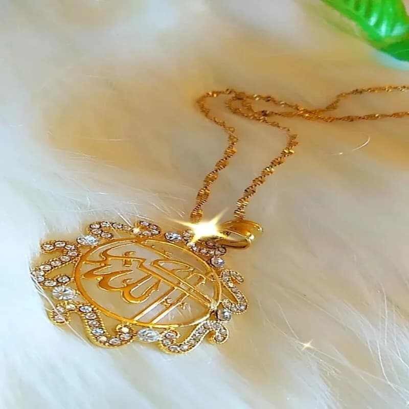 Rhinestone Allah Akbar Necklace