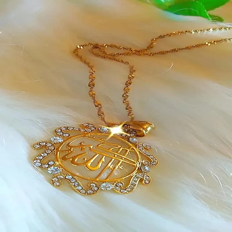 Rhinestone Allah Akbar Necklace