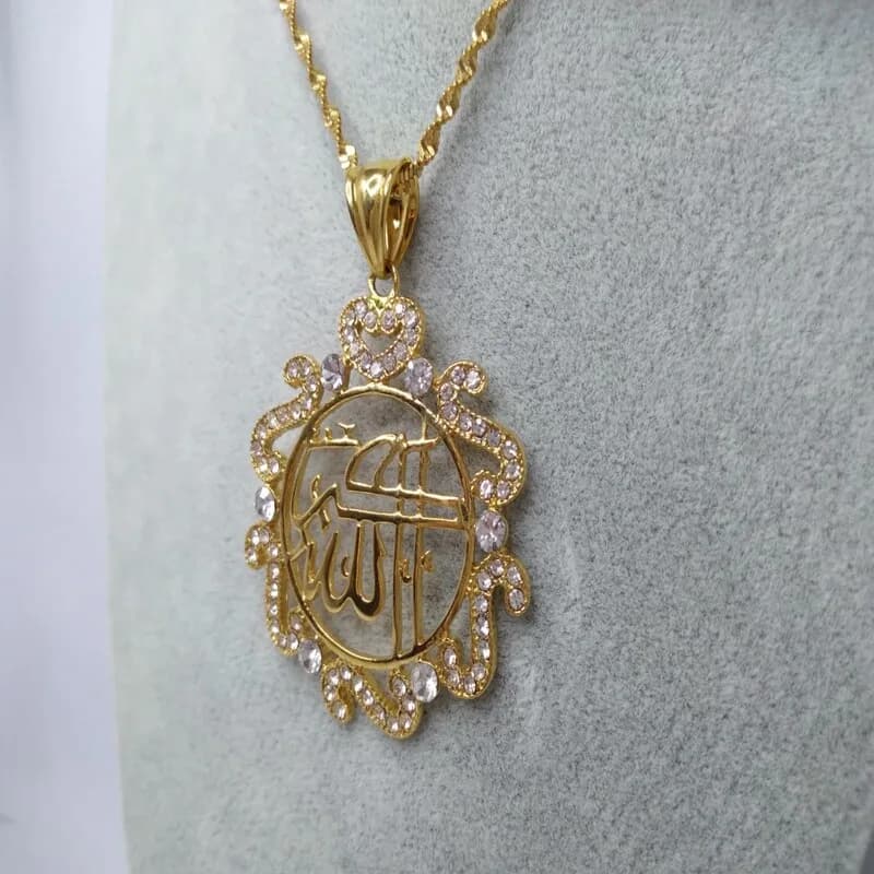 Rhinestone Allah Akbar Necklace