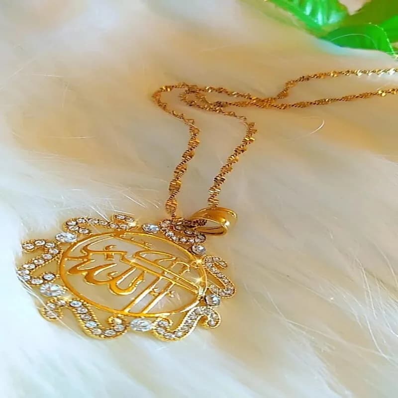 Rhinestone Allah Akbar Necklace