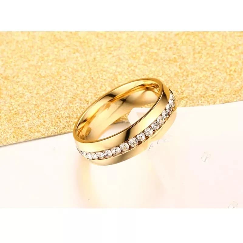 Shiny Crystal Gold Ring
