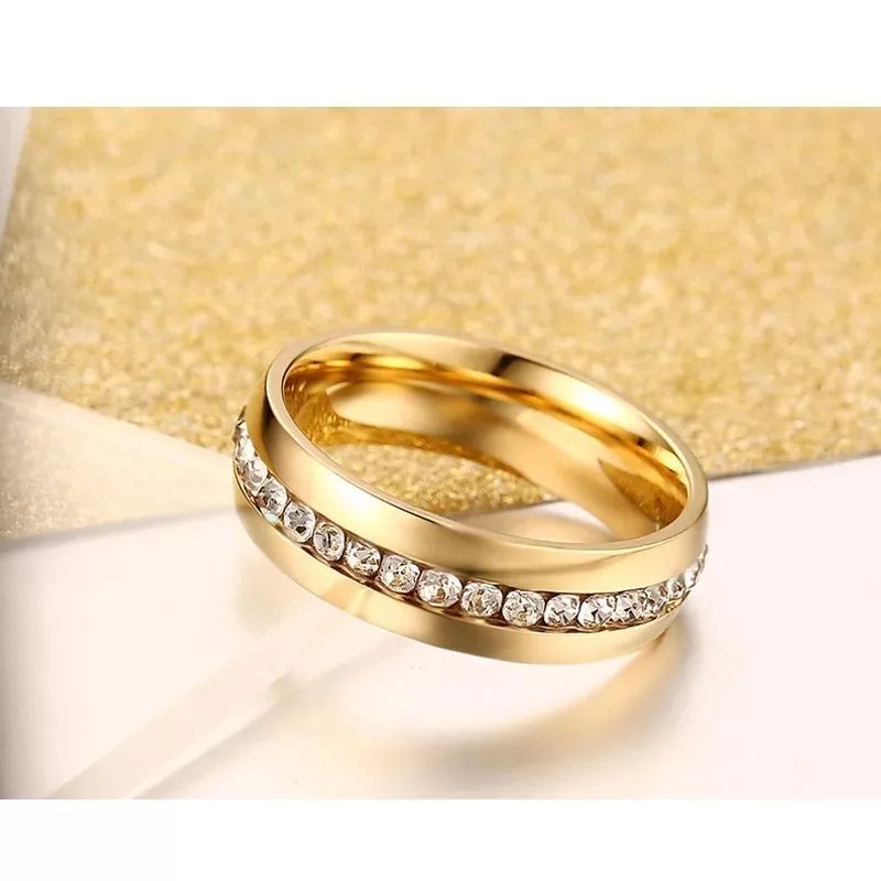 Shiny Crystal Gold Ring