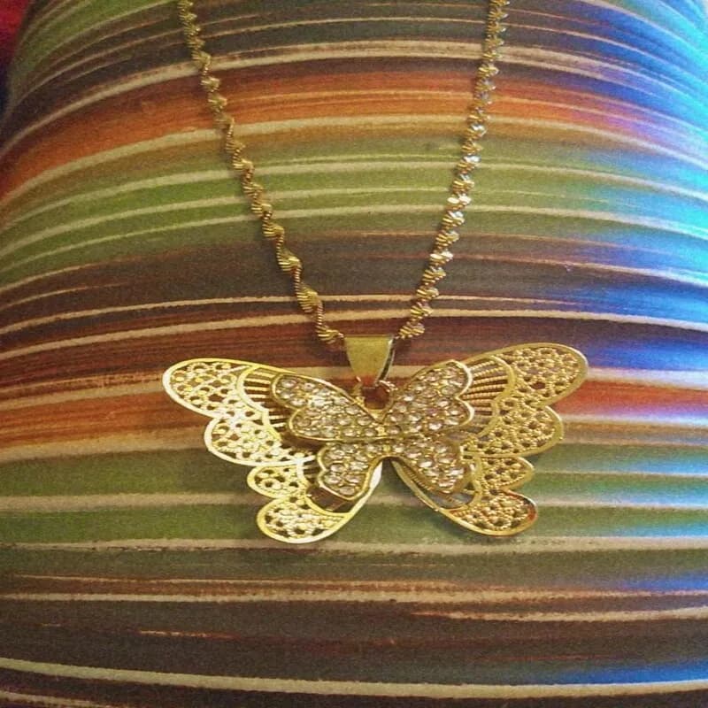 Shiny Double Butterfly Necklace