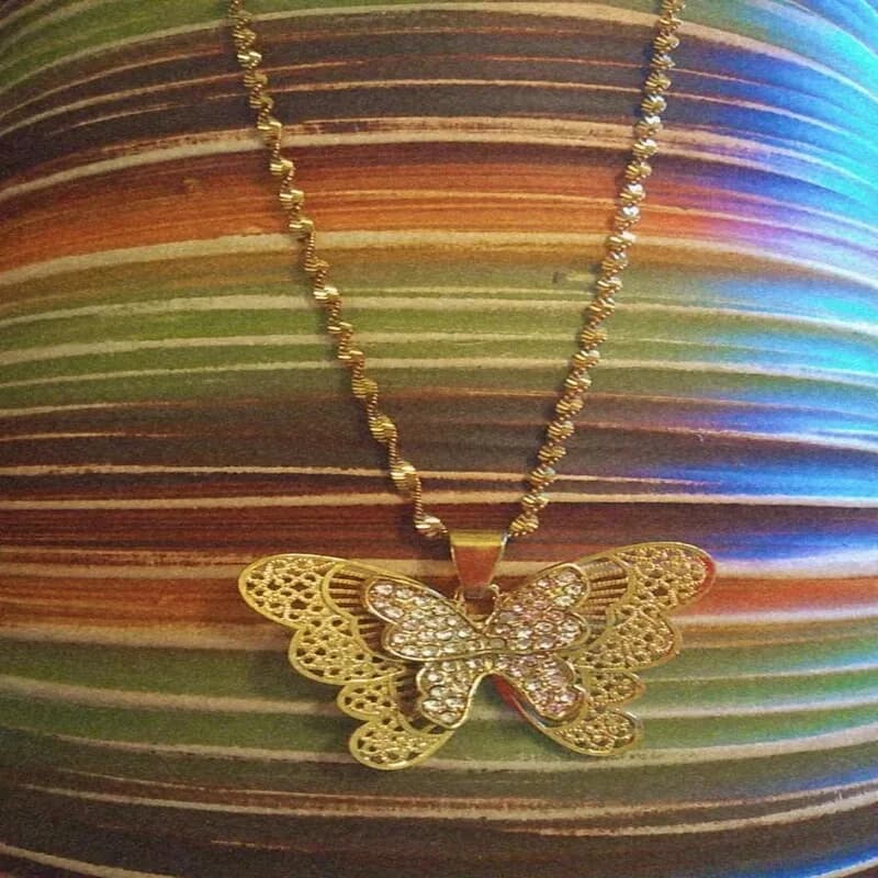 Shiny Double Butterfly Necklace