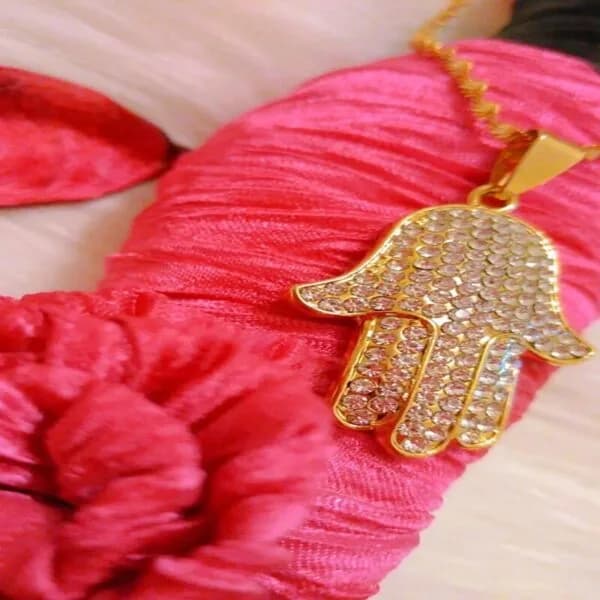 Shiny Hamsa Hand Necklace