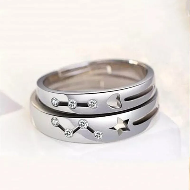 Star And Heart Couple Rings