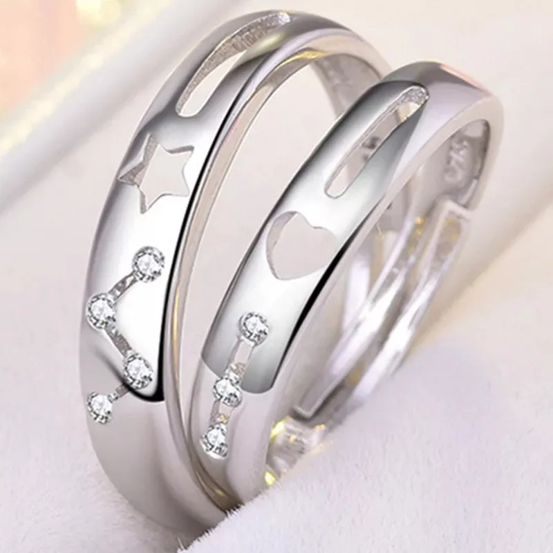 Star And Heart Couple Rings
