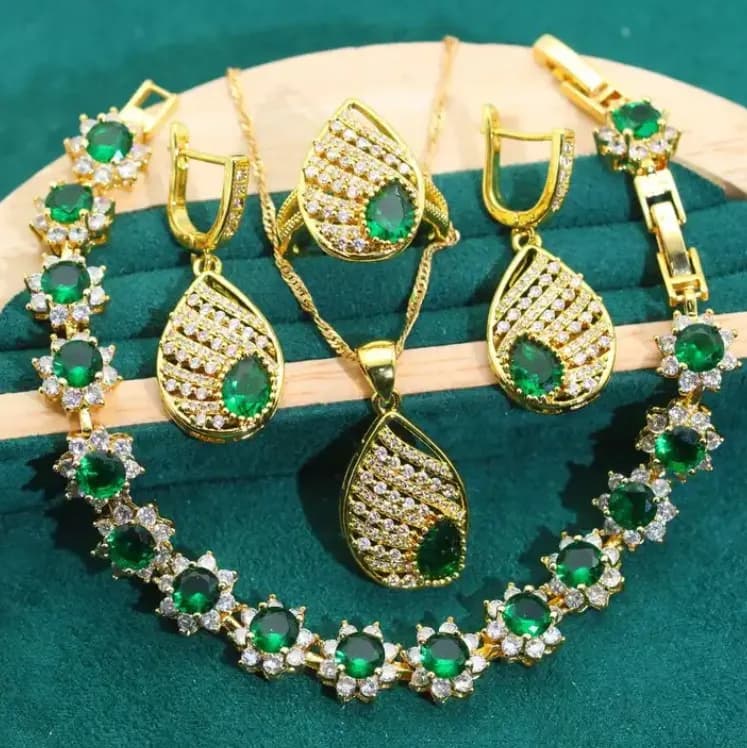 Gold Plated Jewelry Wedding Set