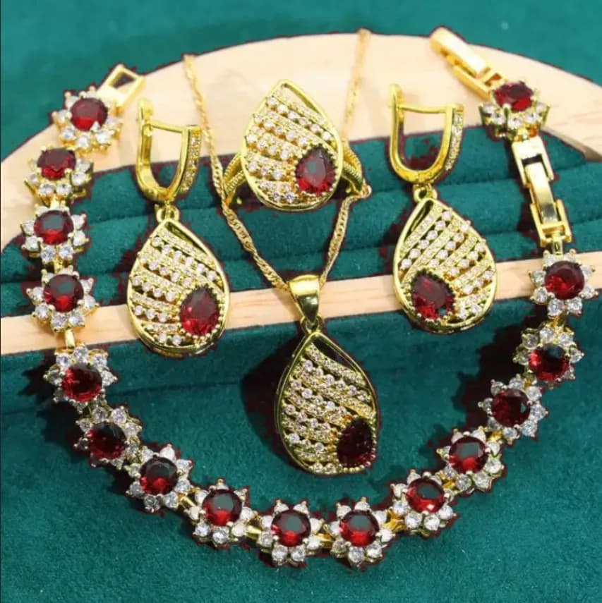 Gold Plated Jewelry Wedding Set