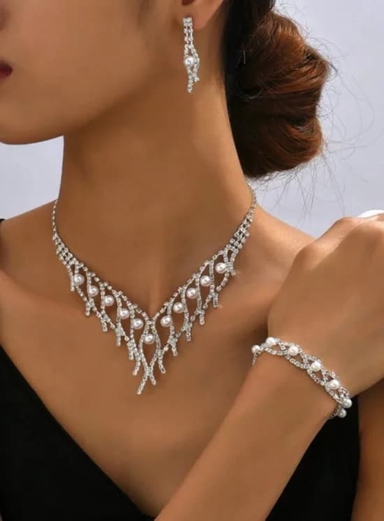 Studded Pearl Necklace