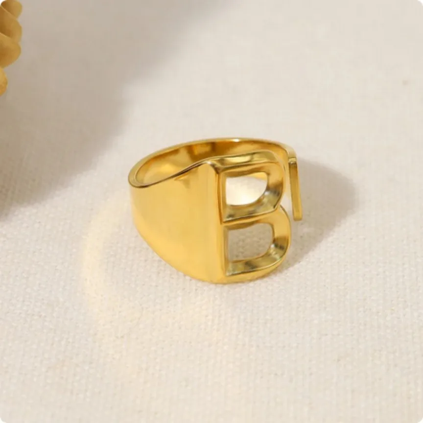 Trendy Initial Ring