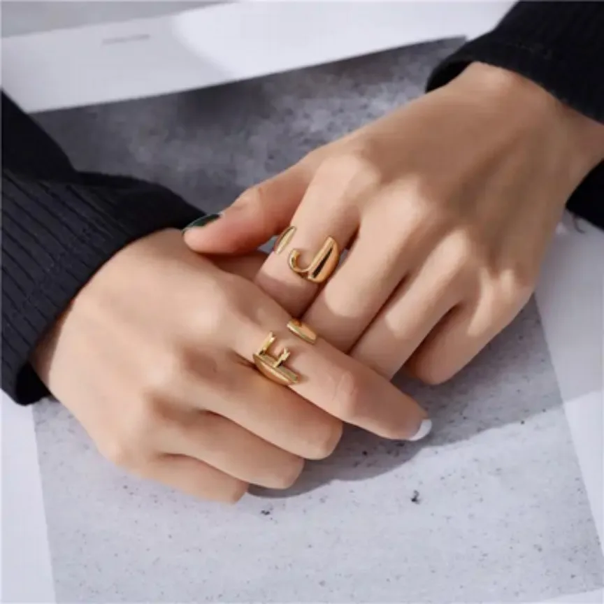Trendy Initial Ring