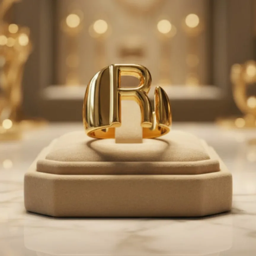 Trendy Initial Ring