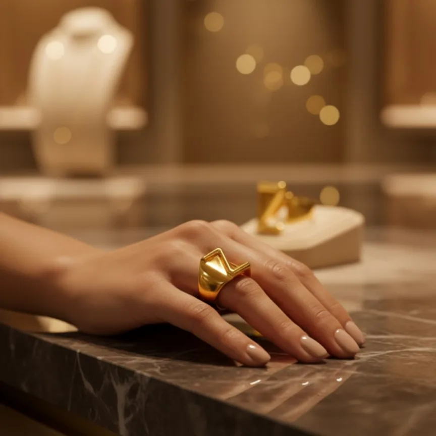 Trendy Initial Ring
