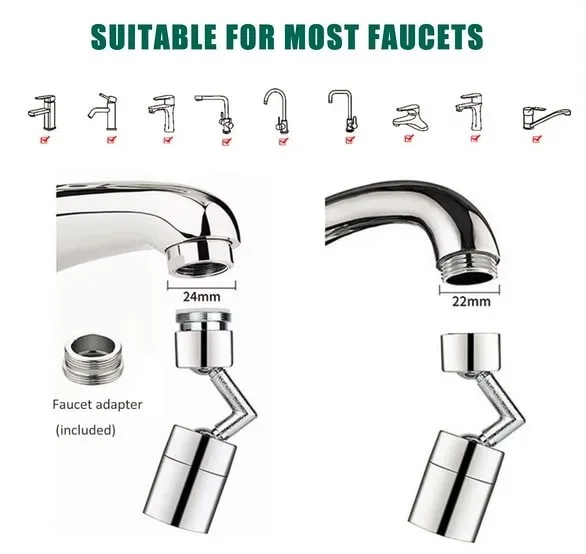 Metal Rotating Faucet Extender