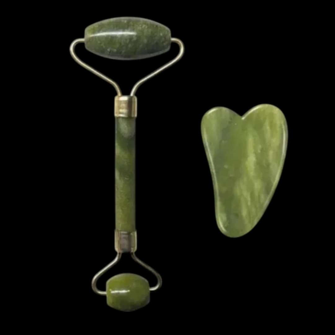 Double Head Facial Roller & Massager with Massage Stone