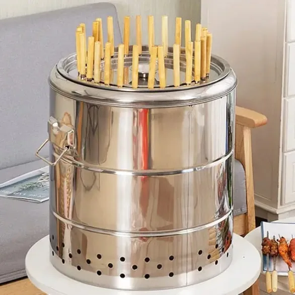 Smokeless BBQ Grill Barrel Stove