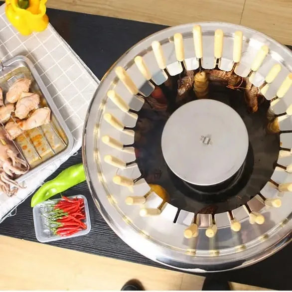 Smokeless BBQ Grill Barrel Stove