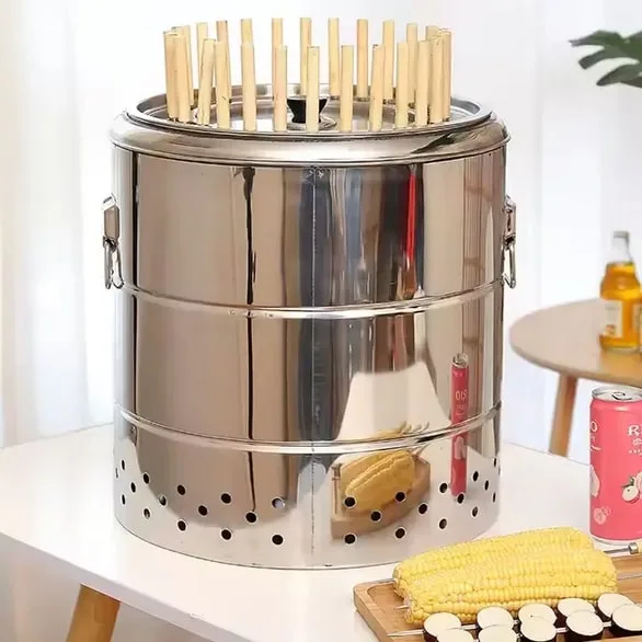 Smokeless BBQ Grill Barrel Stove