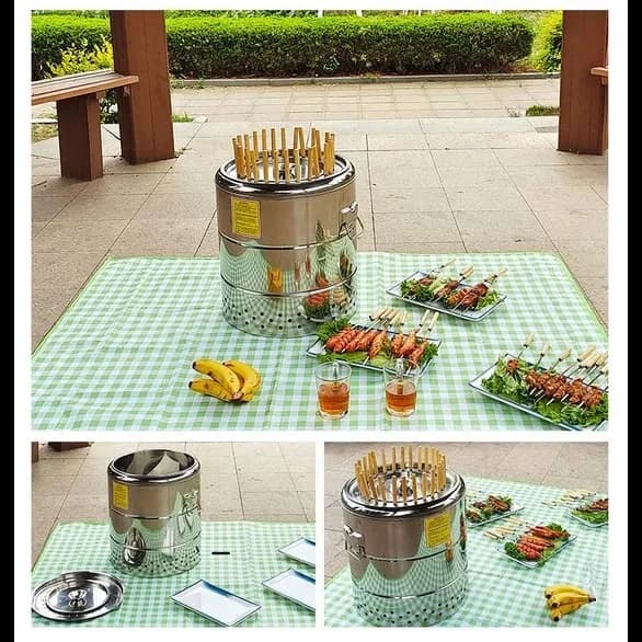 Smokeless BBQ Grill Barrel Stove
