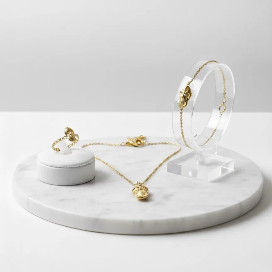 Saint Charbel Golden Religious Jewelry Set
