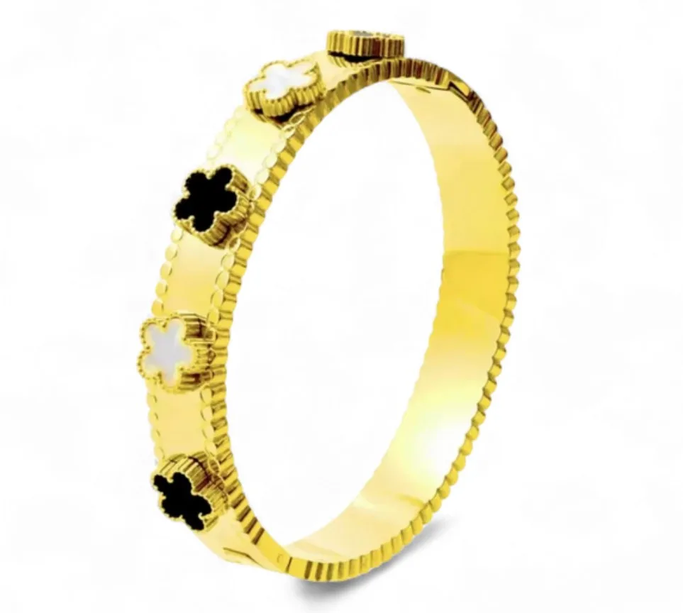 Gold Tone Alhambra Clover Bracelet