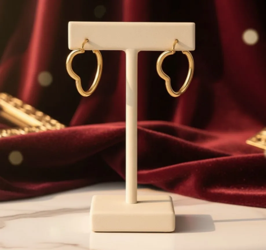 Gold Heart Hoop Earrings