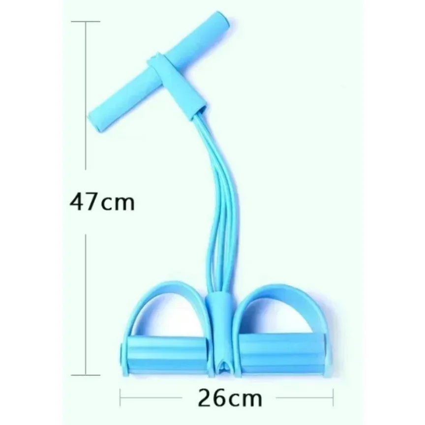 Elastic Resistance Pull Rope with Pedals - 6 Tubes