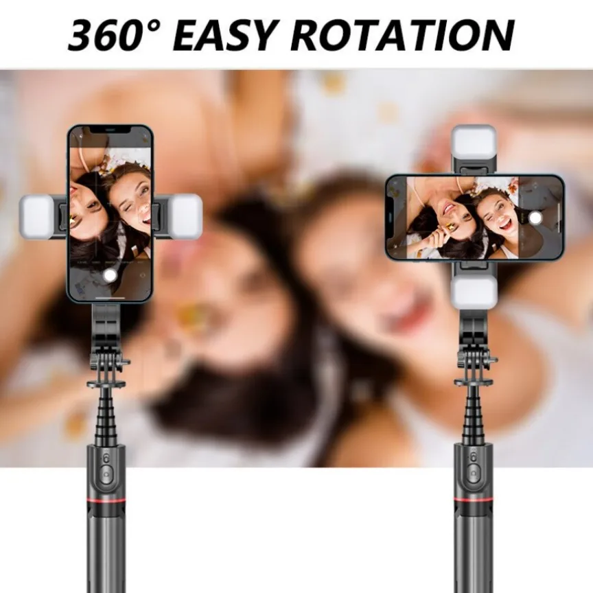 Multi-Use Extendable F16 Tripod And Selfie Stick With Dual Lights