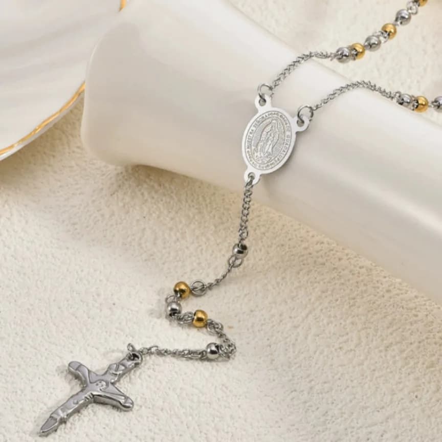 New Design Rosary Necklace With Cross