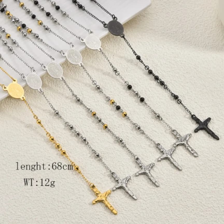 New Design Rosary Necklace With Cross