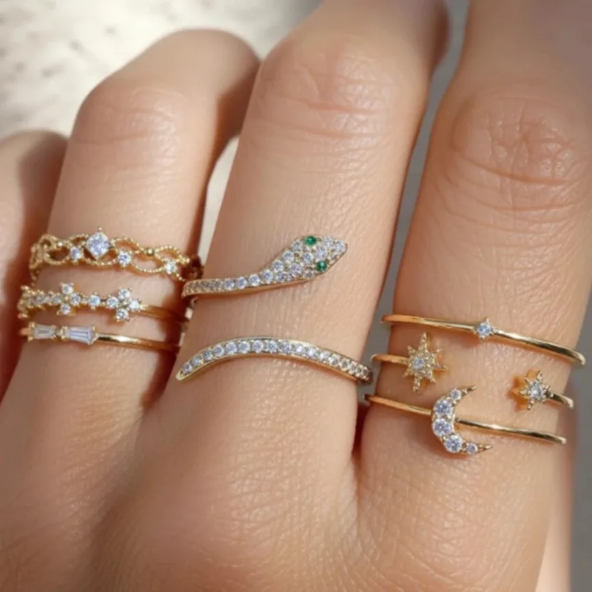 Timeless Gold Serpent Ring Set