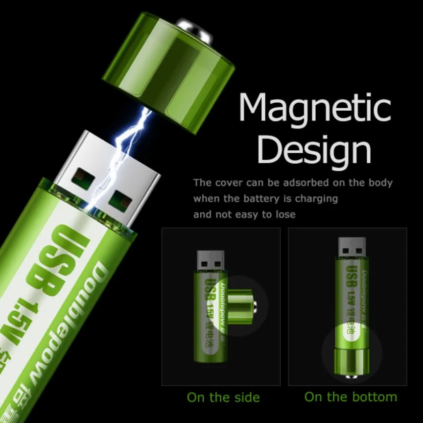 USB Rechargeable 1.5V AA Lithium Battery