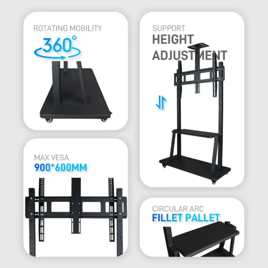 Heavy-Duty Mobile TV Stand Cart for 42" to 100" Screens