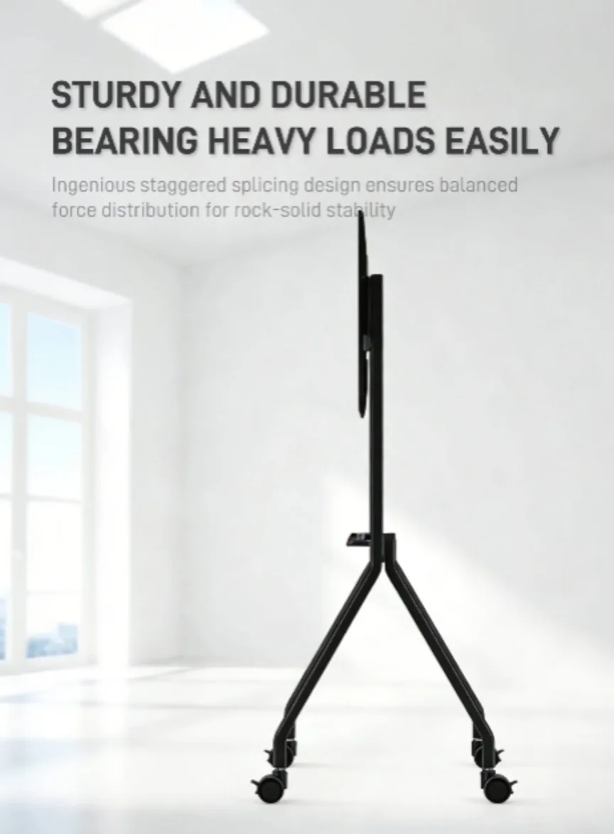 Premium Mobile TV Stand Cart with Wheels & Media Shelf 55 to 120 Inches