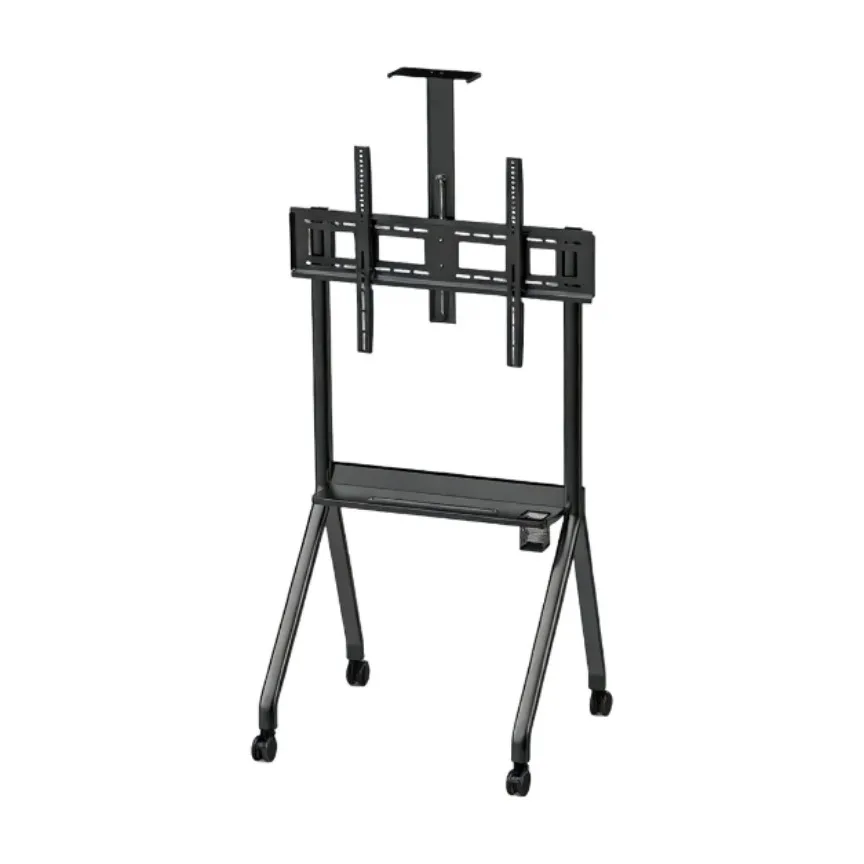 Premium Mobile TV Stand Cart with Wheels & Media Shelf 55 to 120 Inches