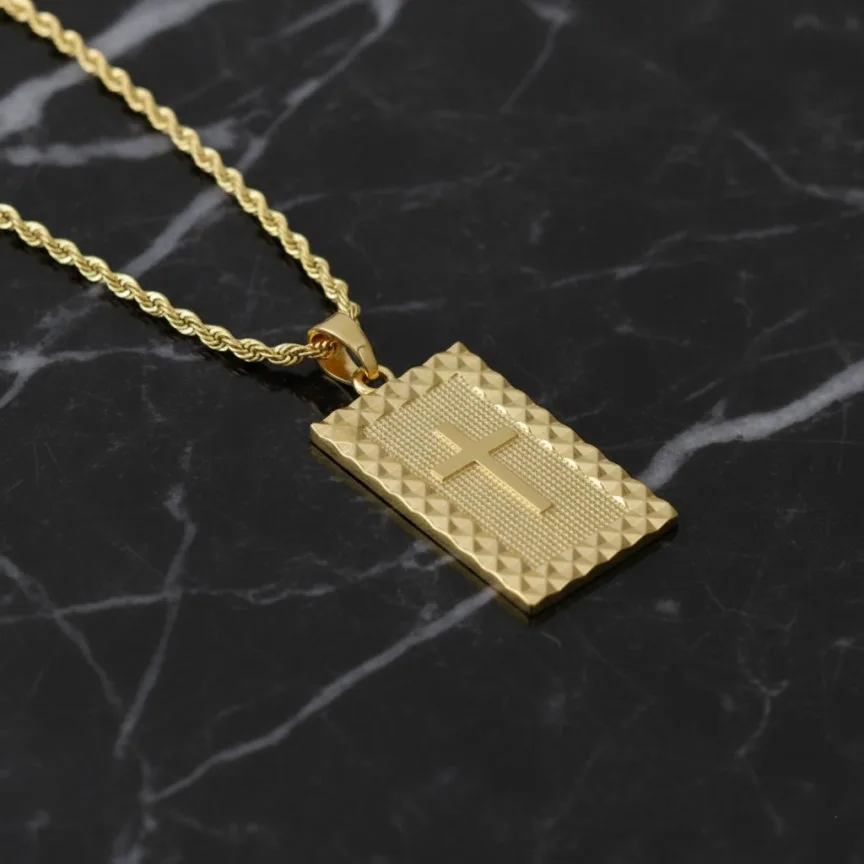 Engraved Bible Cross Necklace